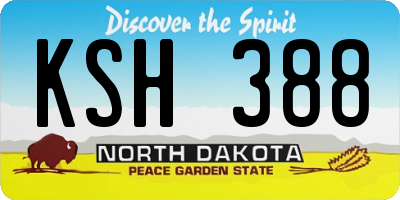 ND license plate KSH388