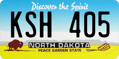 ND license plate KSH405