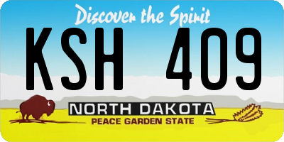 ND license plate KSH409