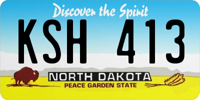 ND license plate KSH413