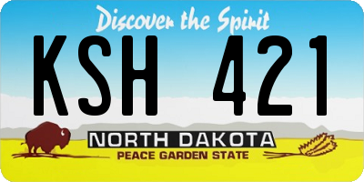 ND license plate KSH421