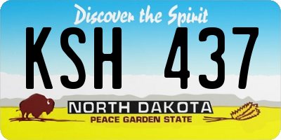 ND license plate KSH437