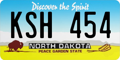 ND license plate KSH454