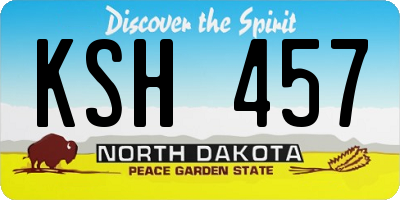 ND license plate KSH457