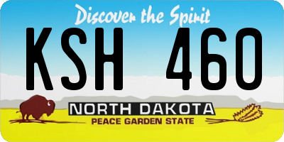 ND license plate KSH460