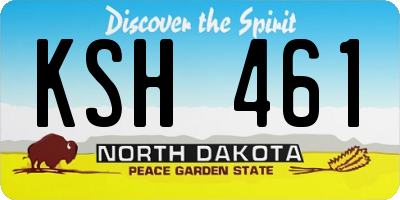 ND license plate KSH461