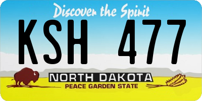 ND license plate KSH477