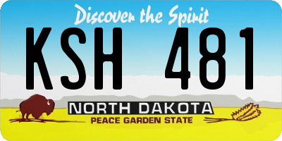 ND license plate KSH481