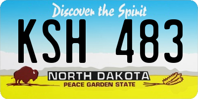 ND license plate KSH483