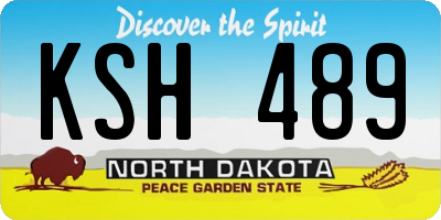 ND license plate KSH489