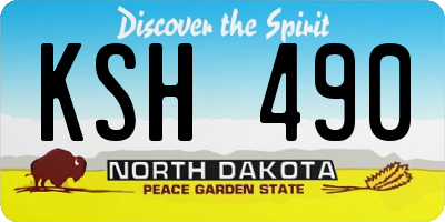 ND license plate KSH490