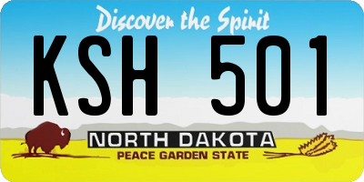 ND license plate KSH501