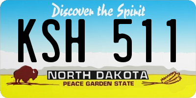 ND license plate KSH511