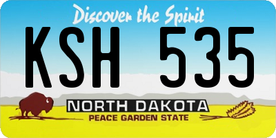 ND license plate KSH535