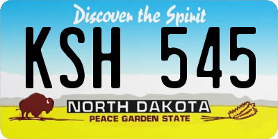 ND license plate KSH545