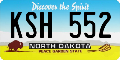 ND license plate KSH552