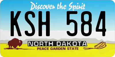 ND license plate KSH584