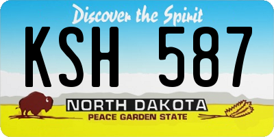 ND license plate KSH587