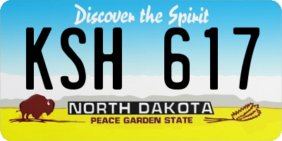 ND license plate KSH617