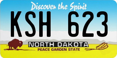 ND license plate KSH623