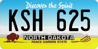 ND license plate KSH625