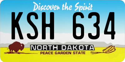 ND license plate KSH634