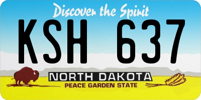 ND license plate KSH637