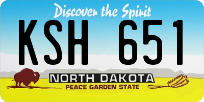 ND license plate KSH651