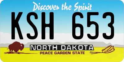 ND license plate KSH653