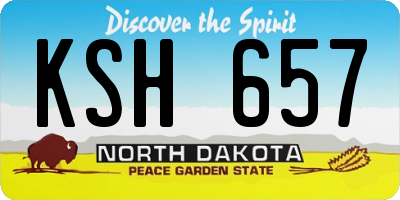 ND license plate KSH657