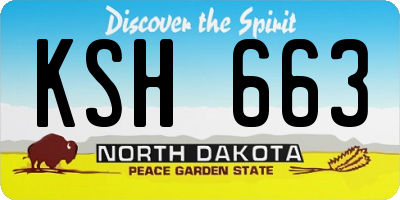 ND license plate KSH663