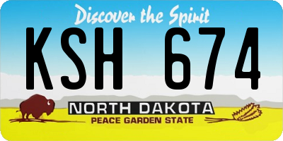 ND license plate KSH674