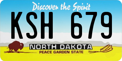 ND license plate KSH679