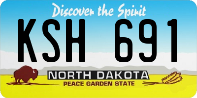 ND license plate KSH691