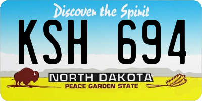 ND license plate KSH694