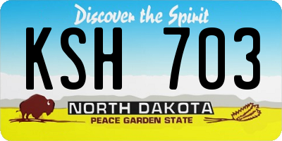 ND license plate KSH703