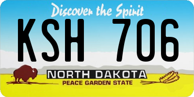 ND license plate KSH706