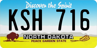 ND license plate KSH716