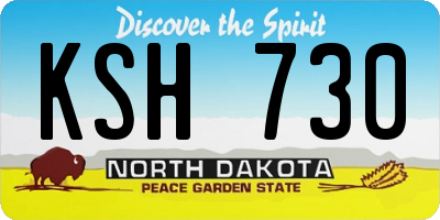 ND license plate KSH730