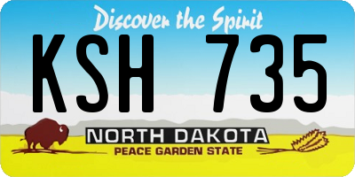 ND license plate KSH735