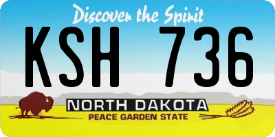 ND license plate KSH736