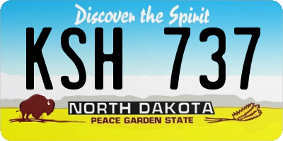 ND license plate KSH737