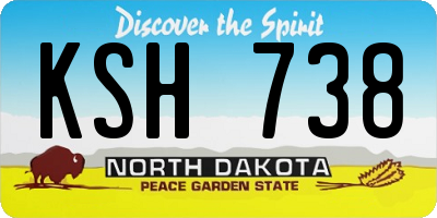 ND license plate KSH738