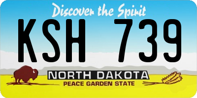 ND license plate KSH739