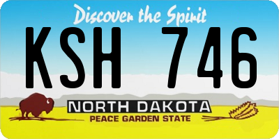 ND license plate KSH746