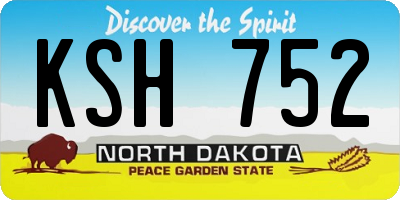 ND license plate KSH752