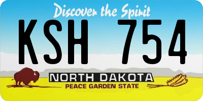 ND license plate KSH754