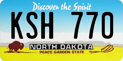 ND license plate KSH770