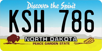 ND license plate KSH786