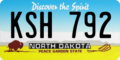 ND license plate KSH792